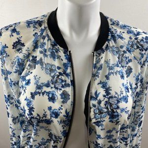 Alyx Floral Pattern Sheer Bomber Jacket, Size XL